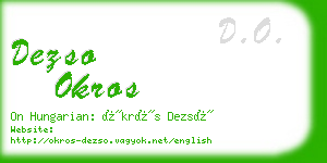 dezso okros business card